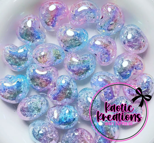 22MM ACRYLIC OMBRE HEART BEAD H2 (1ct)