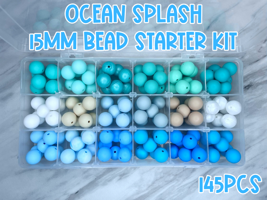 DIY BEAD STARTER KIT (INCLUDES STORAGE CASE) 145PC - OCEAN SPLASH SK13