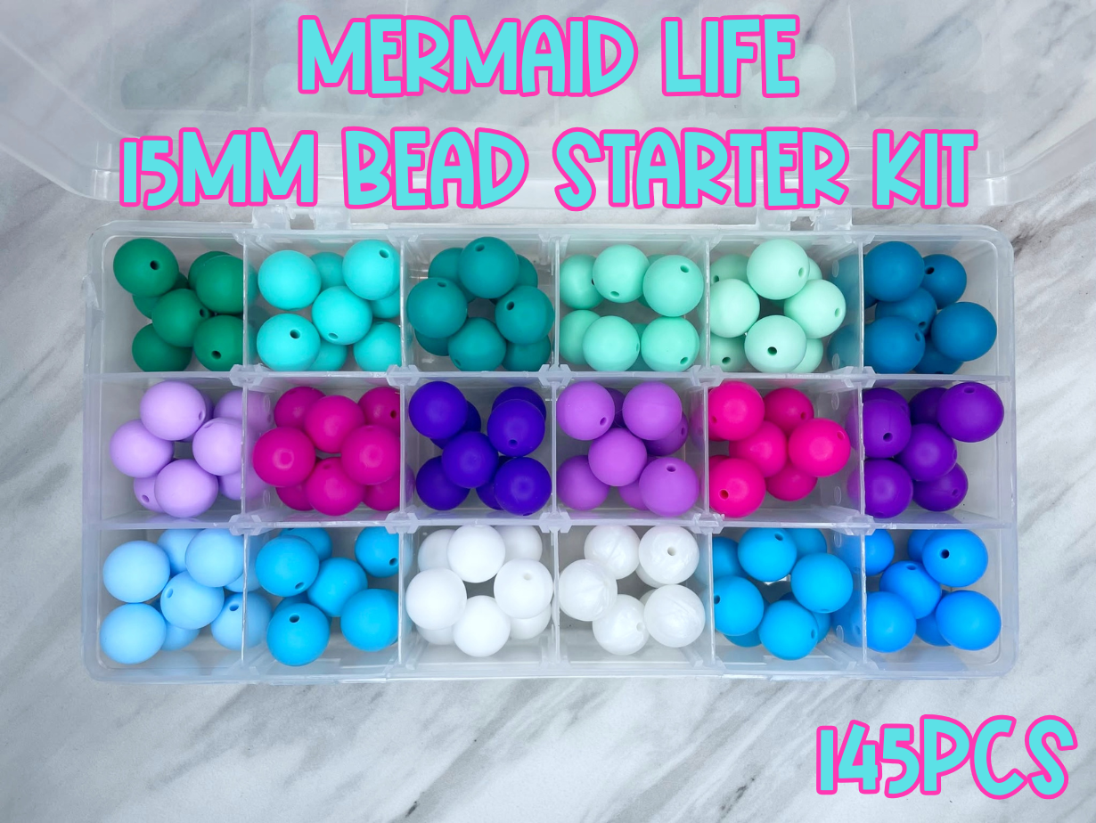 DIY BEAD STARTER KIT (INCLUDES STORAGE CASE) 145PC - MERMAID LIFE SK14
