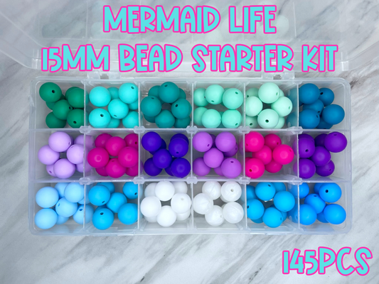 DIY BEAD STARTER KIT (INCLUDES STORAGE CASE) 145PC - MERMAID LIFE SK14