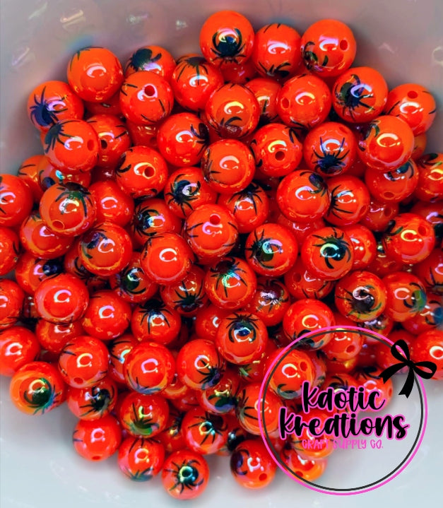 16MM SPIDER ACRYLIC BEAD ORANGE H7 (1ct)