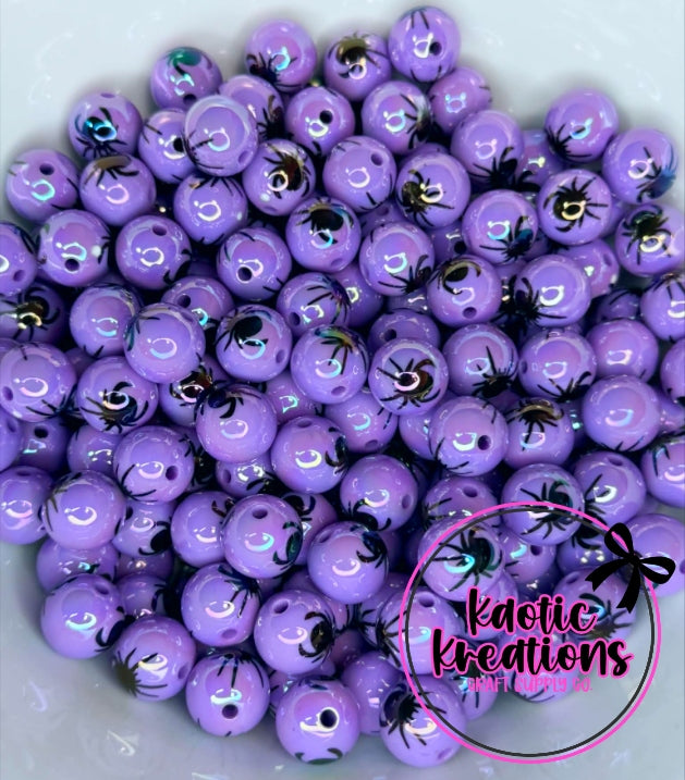 16MM SPIDER ACRYLIC BEAD LAVENDER H6 (1ct)