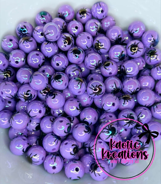 16MM SPIDER ACRYLIC BEAD LAVENDER H6 (1ct)