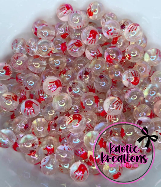 16MM BLOODY HAND ACRYLIC BEAD H8 (1ct)