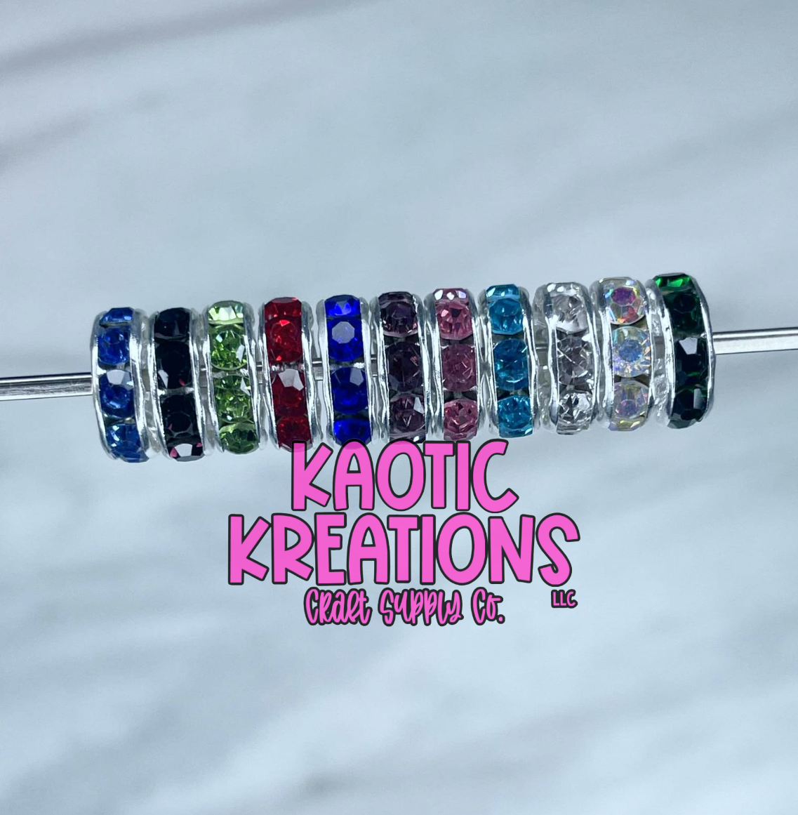 10MM LARGE HOLE RHINESTONE SPACERS (10ct)