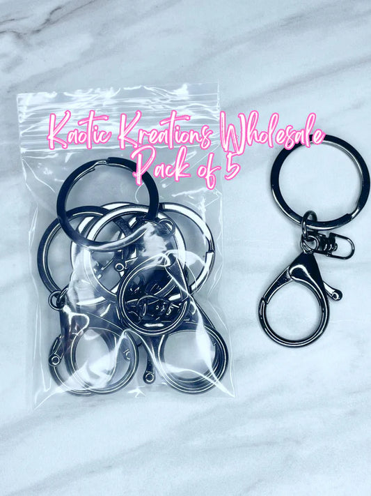 WHOLESALE PACK - LARGE LOBSTER CLASP KEYRINGS (5ct)