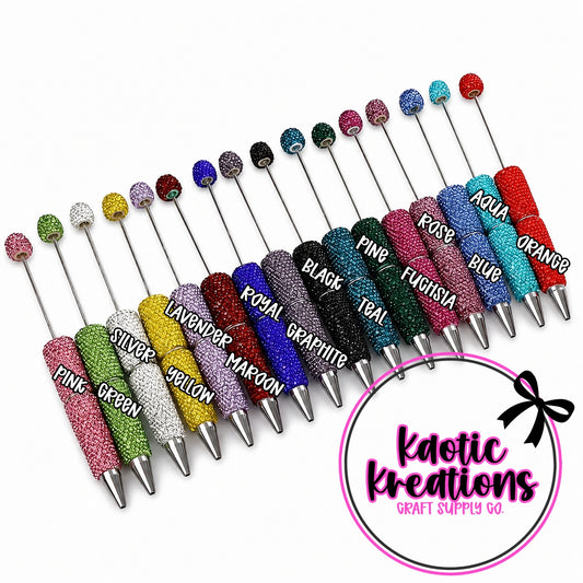 BEADABLE RHINESTONE METAL PEN (1ct)