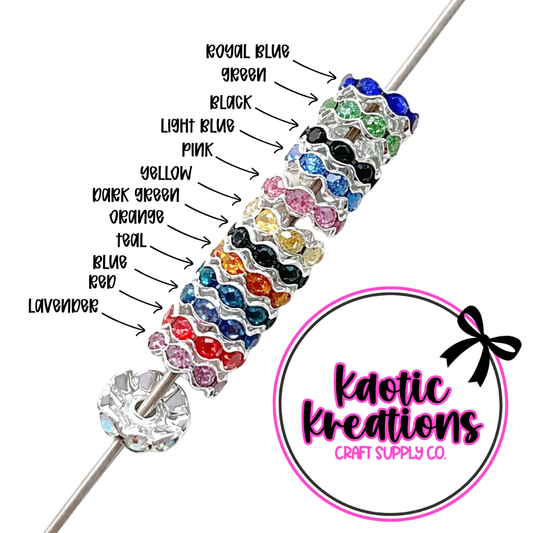 12MM WAVE RHINESTONE SPACERS (10ct)