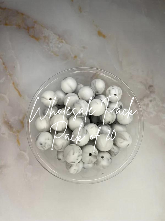 WHOLESALE - #63 SMOKE MARBLE 15MM SOLID 20 PACK