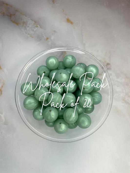 WHOLESALE - #121 COOL MINT MARBLE 15MM SOLID 20 PACK