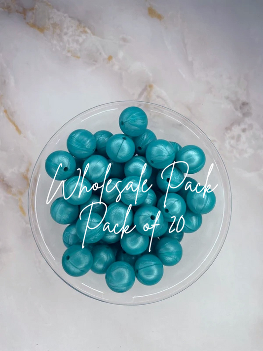 WHOLESALE - #151 TURQUOISE MARBLE 15MM SOLID 20 PACK