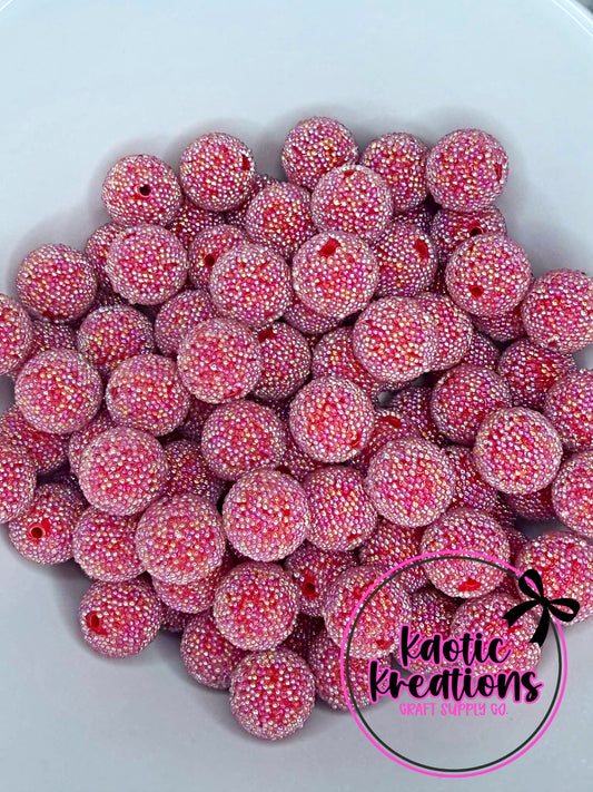 20MM MICRO DOT ACRYLIC BEAD RED M3 (1ct)