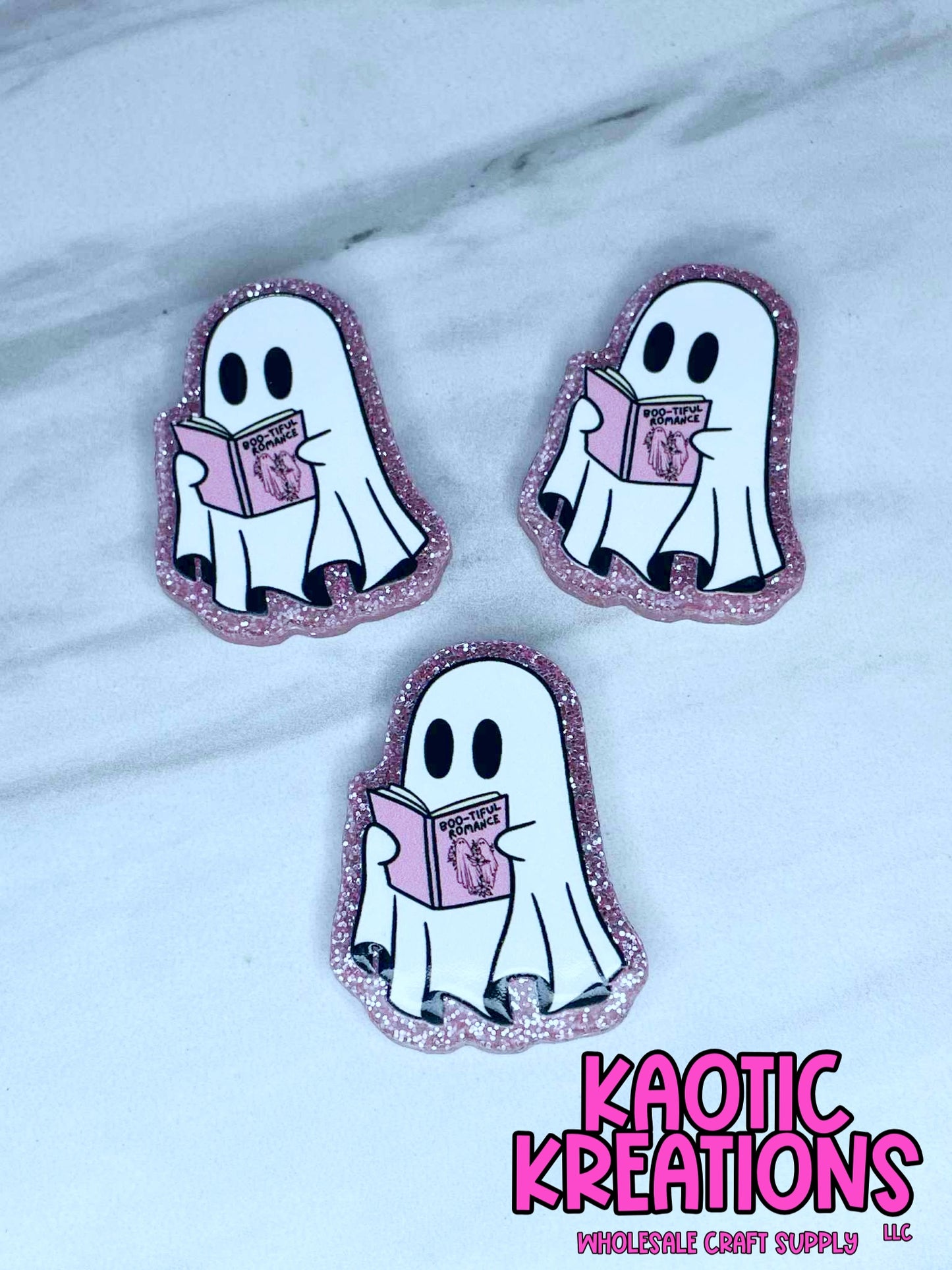 FLATBACK ACRYLIC GHOST READING BOOK F449 (1ct)