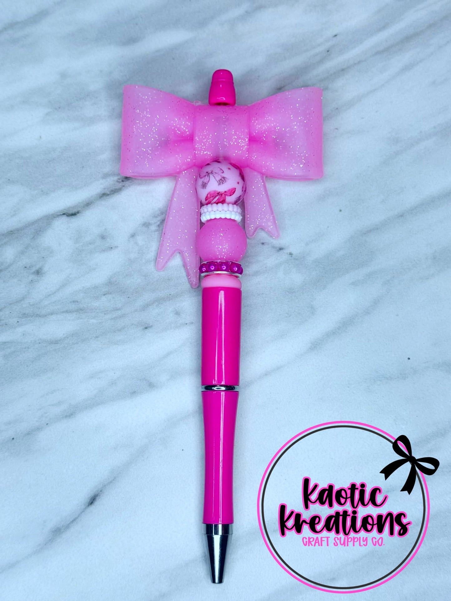 PRE-MADE BEADED PEN - JUMBO BOW BP8 (1ct)