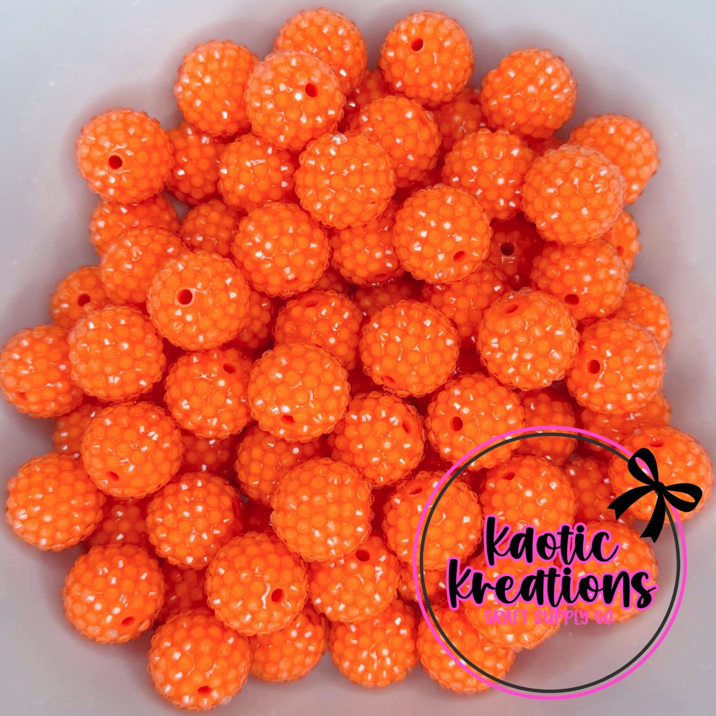 20MM TRANSPARENT JELLY RHINESTONE ACRYLIC ORANGE T3 (1ct)