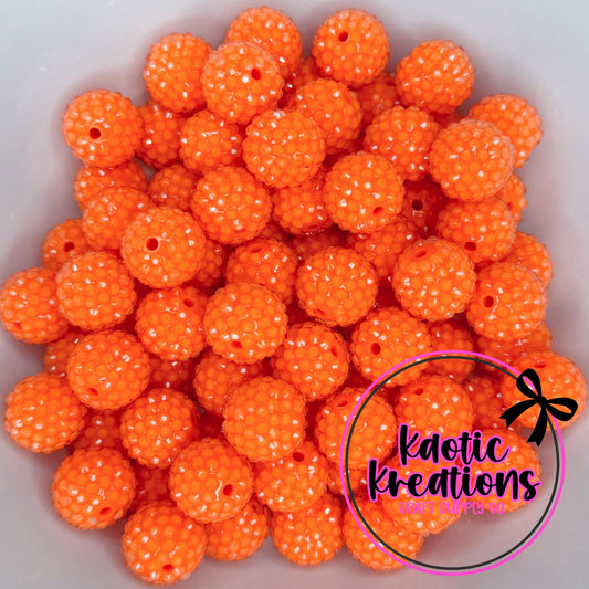 20MM TRANSPARENT JELLY RHINESTONE ACRYLIC ORANGE T3 (1ct)