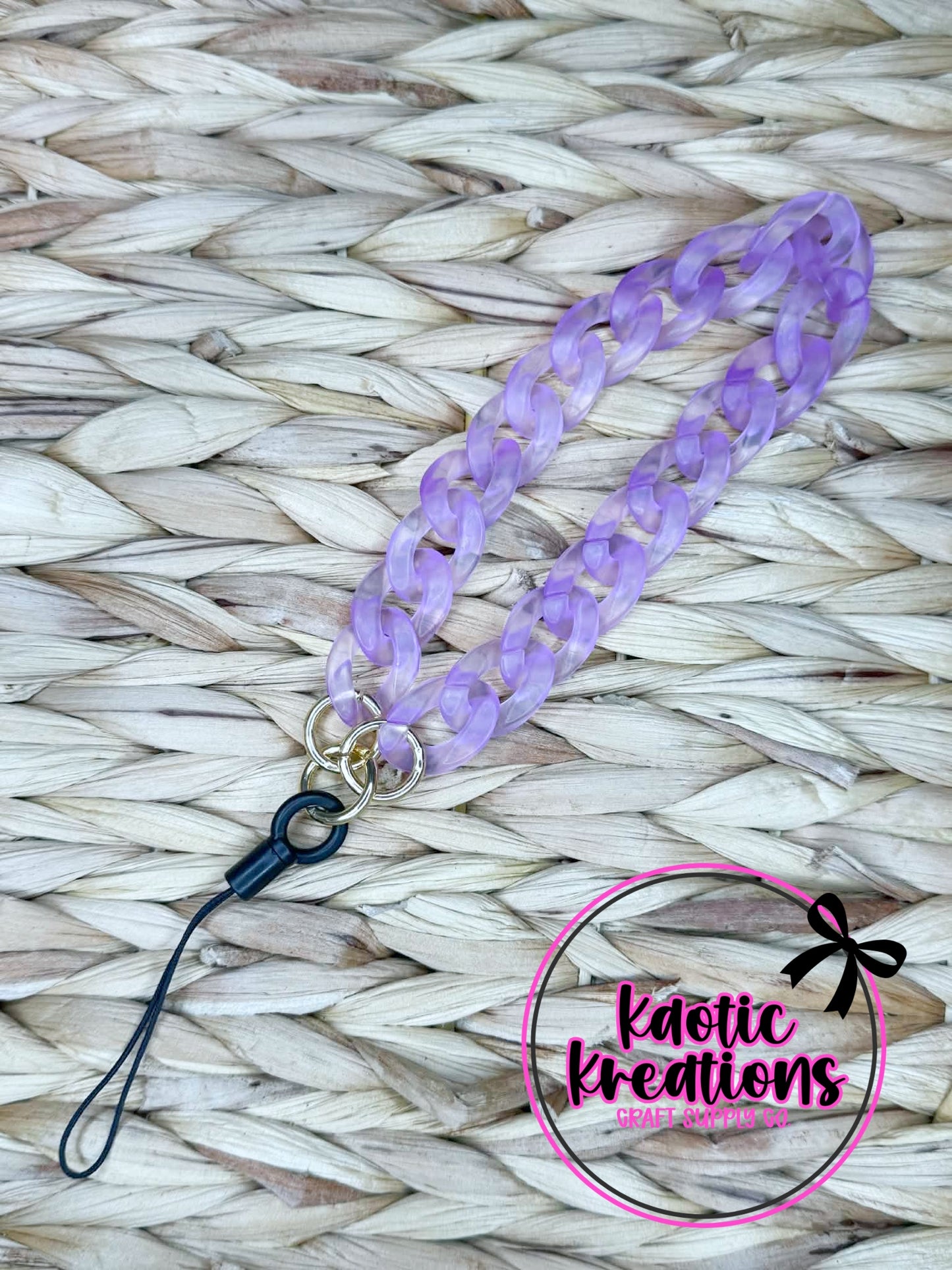 ACRYLIC CHAIN PHONE STRAP WRISTLET - PURPLE (1ct)