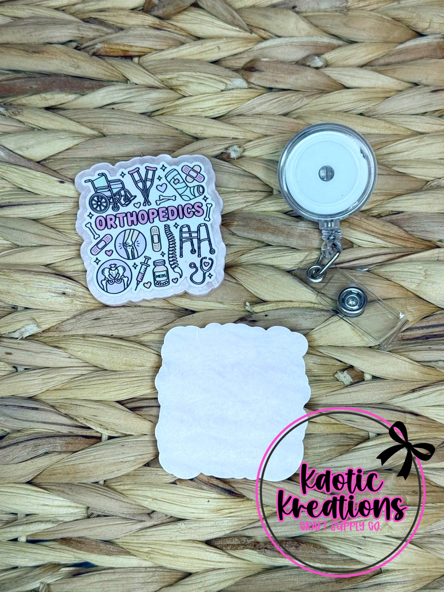 *CUSTOM* FLATBACK ACRYLIC 53mm X 53mm ORTHOPEDICS F175 (1ct)