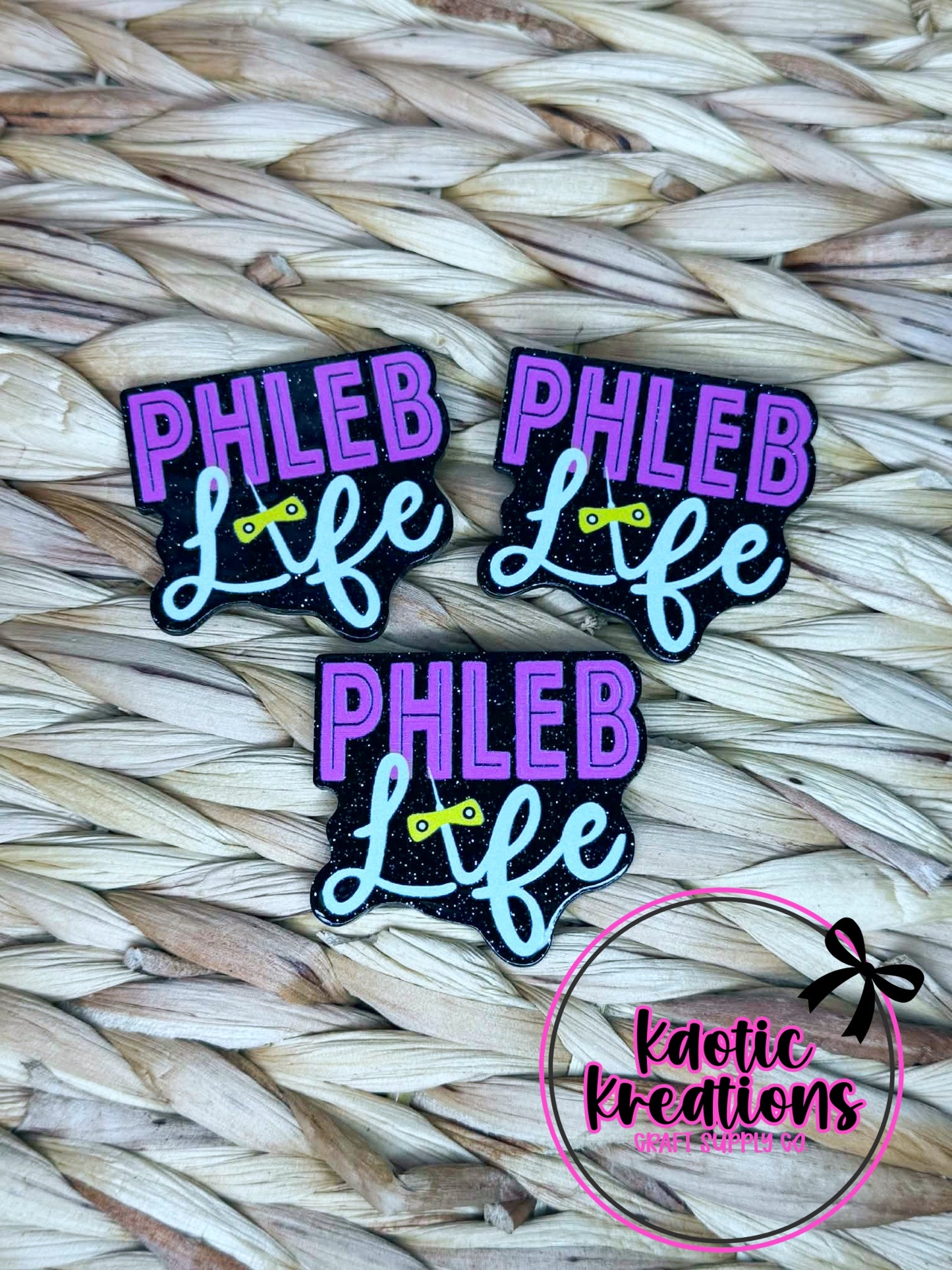 FLATBACK ACRYLIC PHLEB LIFE BLACK F15