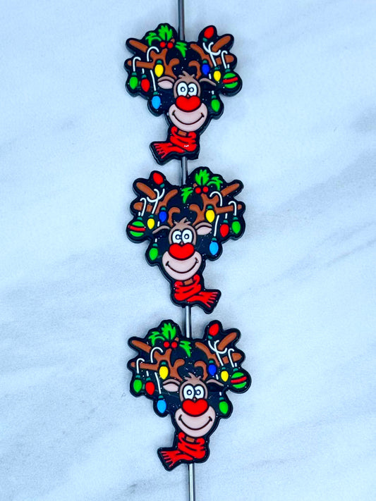 RED NOSE REINDEER CHRISTMAS LIGHTS SILICONE FOCAL D165 (1ct)