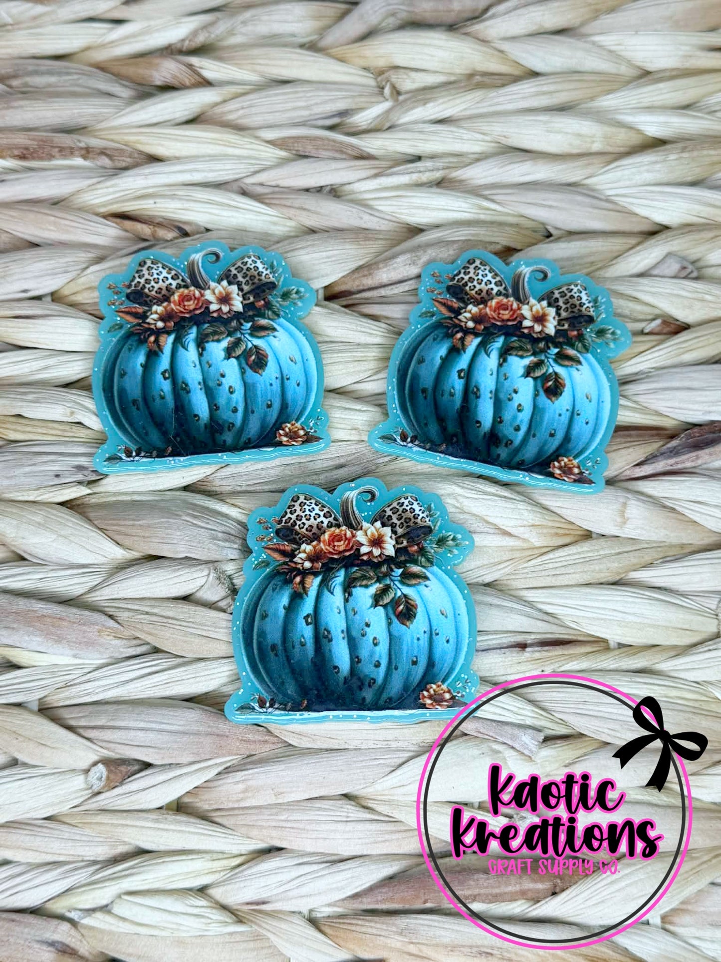 FLATBACK ACRYLIC FLORAL PUMPKIN F109 (1ct)