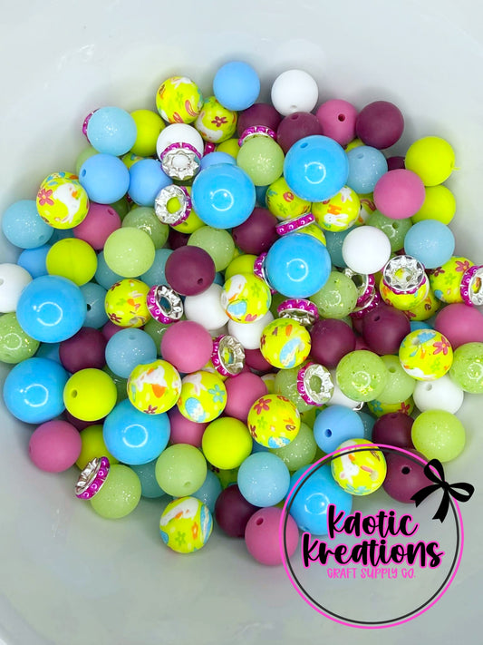 ACRYLIC SILICONE BEAD MIX #113 (34ct)