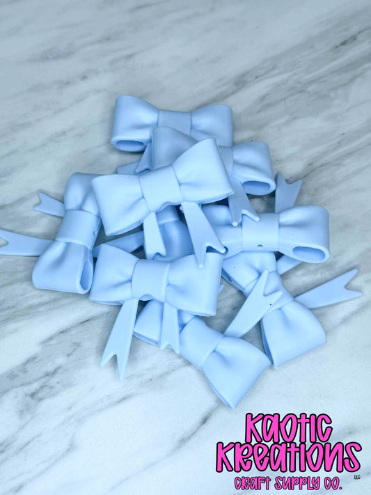 BEADABLE JUMBO SILICONE BOW BABY BLUE (1ct)