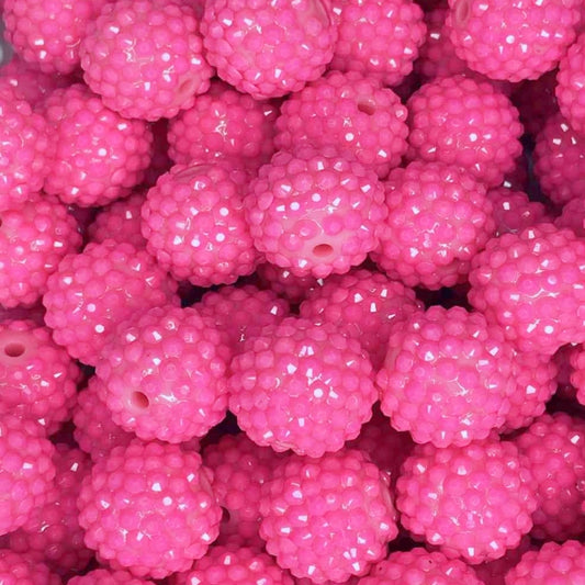 20MM JELLY RHINESTONE ACRYLIC BARBIE PINK (1ct)