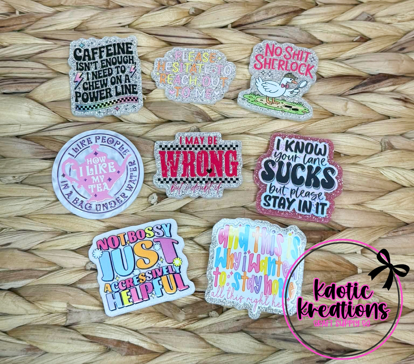 8pc FLATBACK ACRYLIC BUNDLE FB8 (1ct)