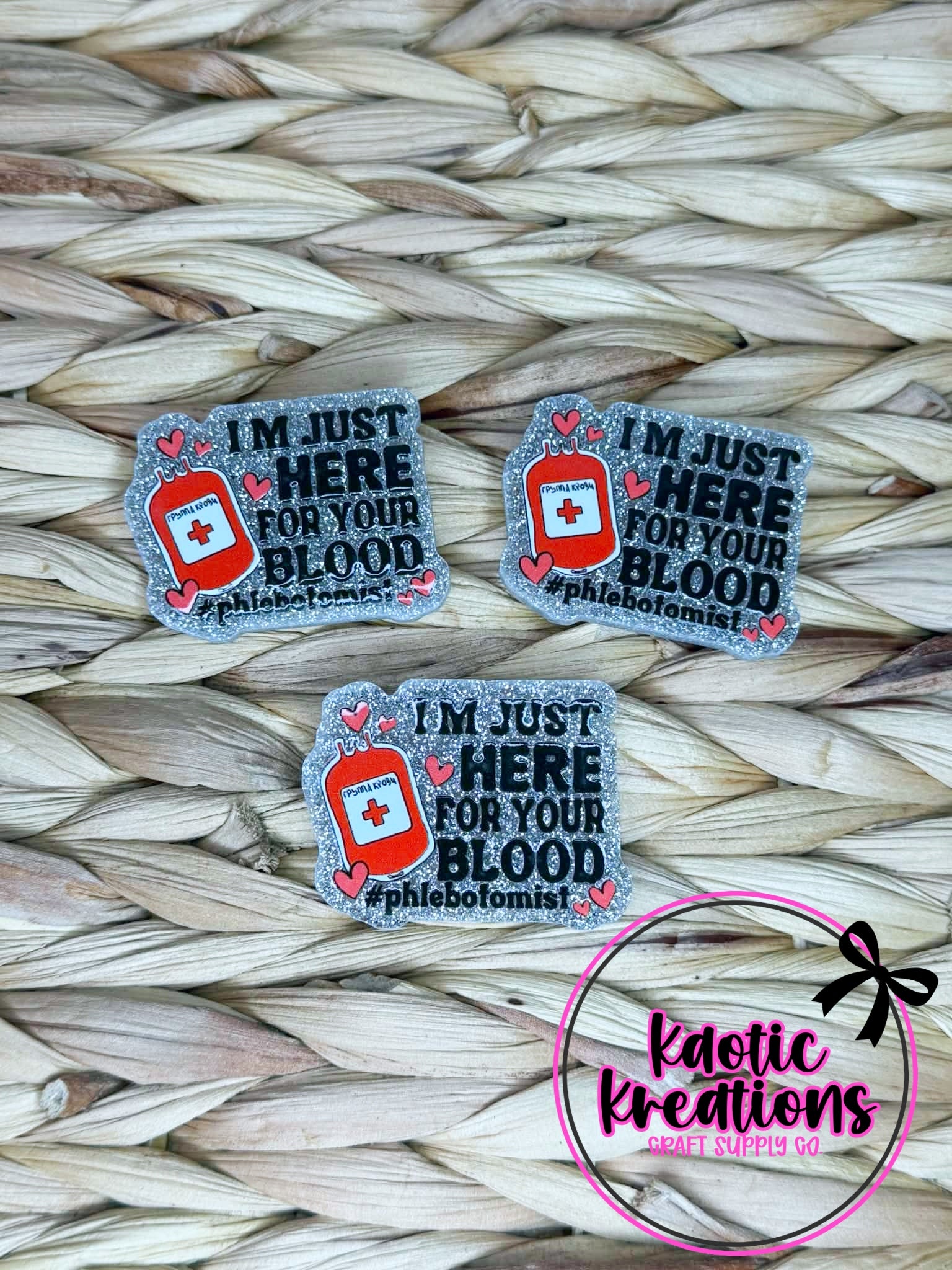 FLATBACK ACRYLIC JUST HERE FOR YOUR BLOOD F79 (1ct) – Kaotic Kreations