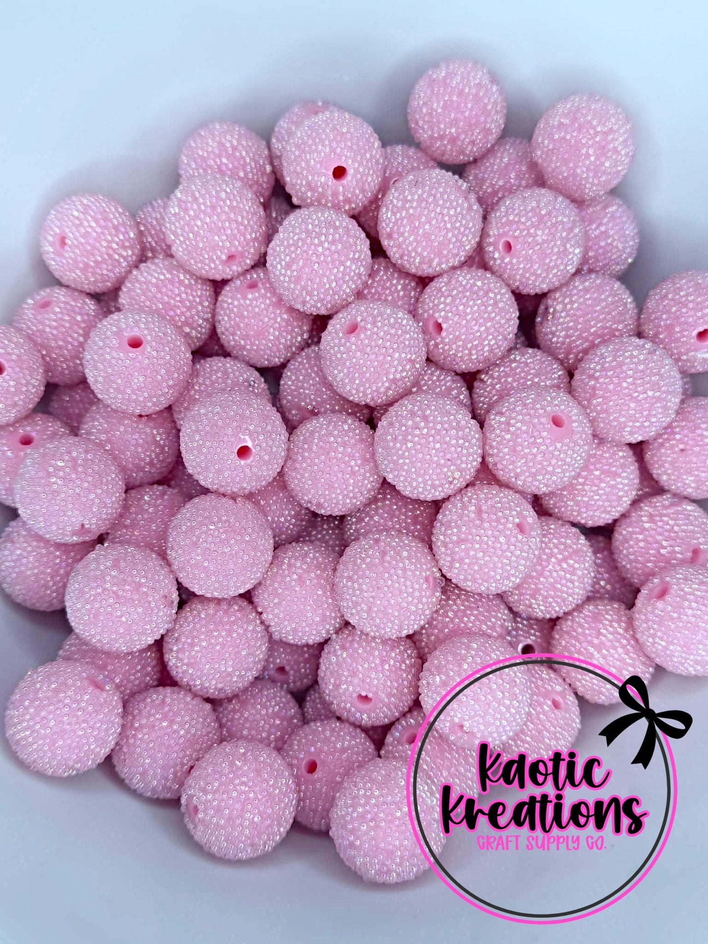 20MM MICRO DOT ACRYLIC BEAD LIGHT PINK M7 (1ct)