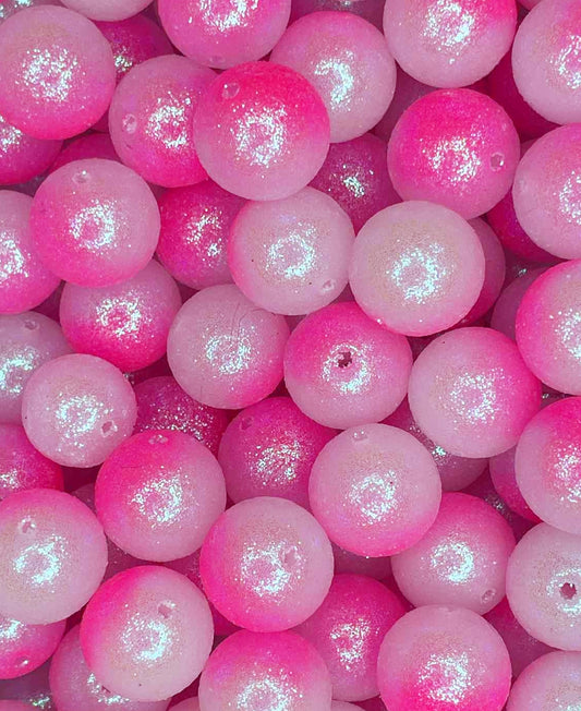 SUGAR SHIMMER ACRYLIC BEAD PINK OMBRE (1ct)