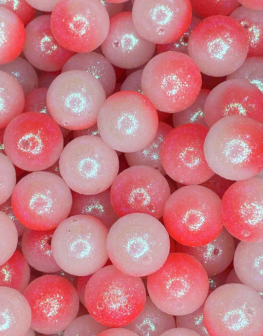 SUGAR SHIMMER ACRYLIC BEAD CORAL OMBRE (1ct)