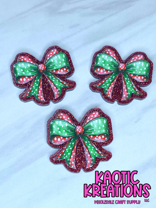 FLATBACK ACRYLIC CHRISTMAS BOW F646 (1ct)