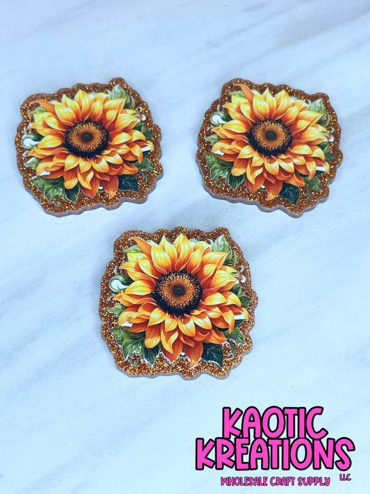 FLATBACK ACRYLIC SUNFLOWER F566 (1ct)