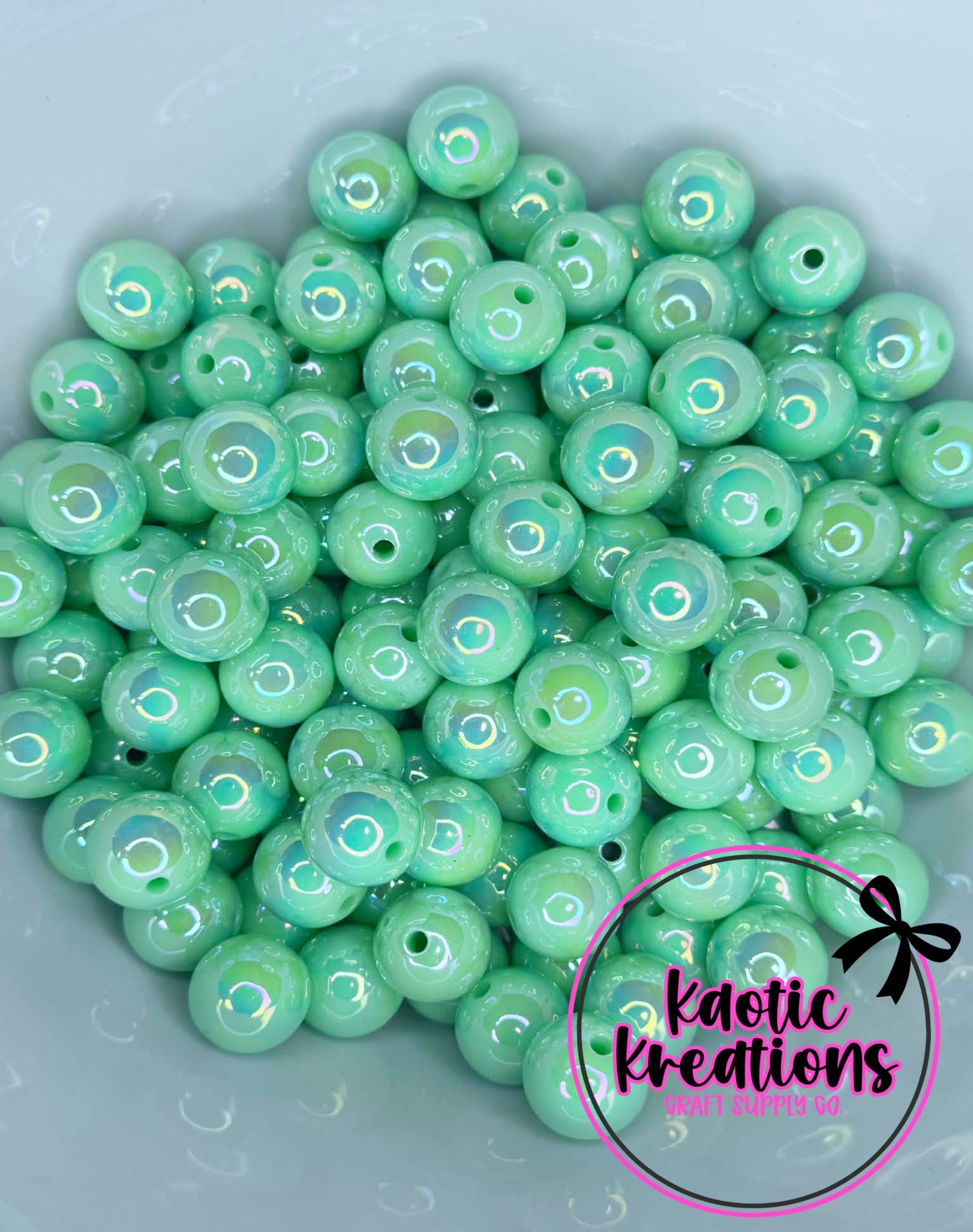16MM OPAL ACRYLIC BEAD MINT GREEN OP6 (1ct)