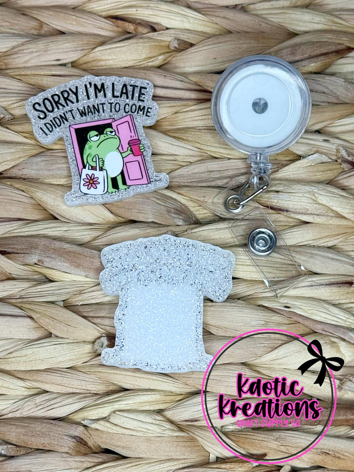 *CUSTOM* FLATBACK ACRYLIC 40mm X 42mm SORRY I'M LATE F221 (1ct)