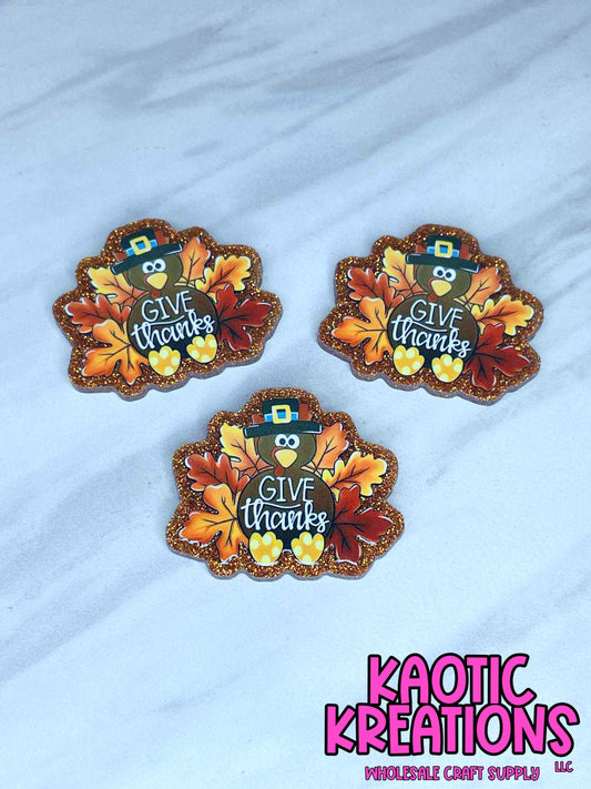 FLATBACK ACRYLIC GIVE THANKS F571 (1ct)