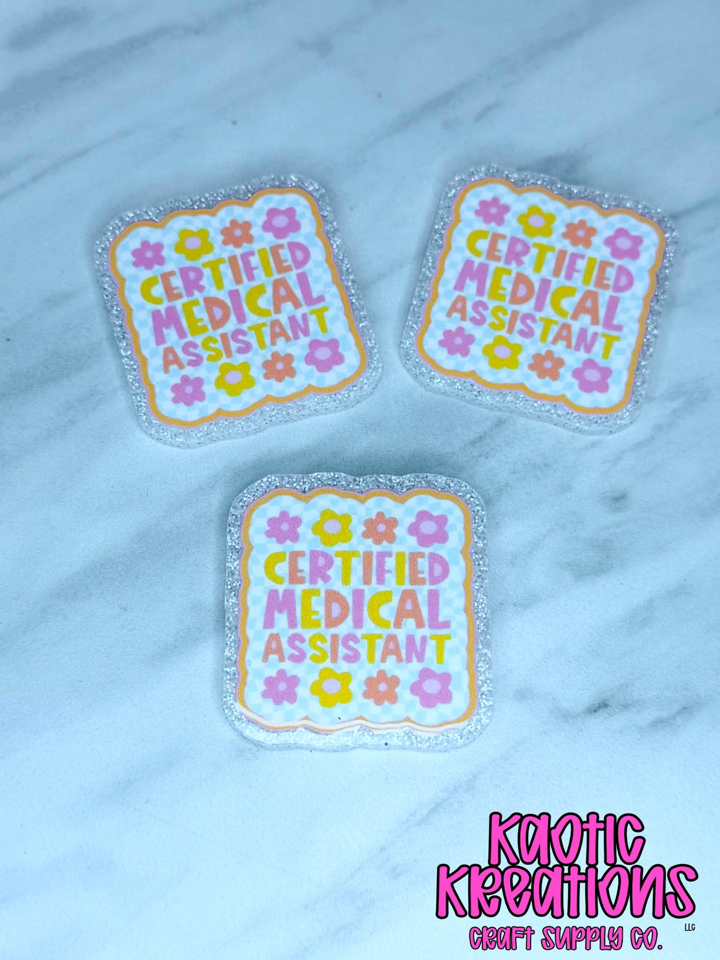 *CUSTOM* FLATBACK ACRYLIC CERTIFIED MEDICAL ASSISTANT F75 (1ct)