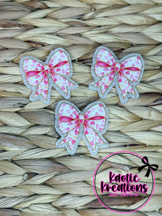 *CUSTOM* FLATBACK ACRYLIC VALENTINE'S BOW F76 (1ct)