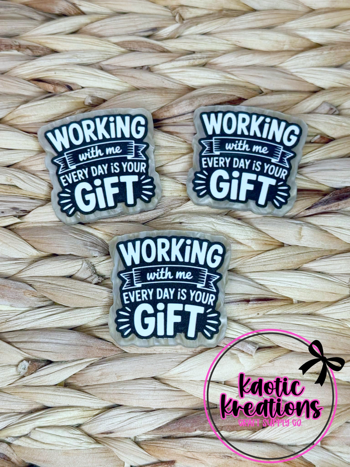 *CUSTOM* FLATBACK ACRYLIC WORKING WITH ME F687 (1ct)