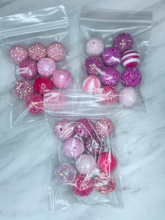 (SHOP DESTASH) 20MM ACRYLIC BEADS SHADES OF PINK SD1 (10ct)