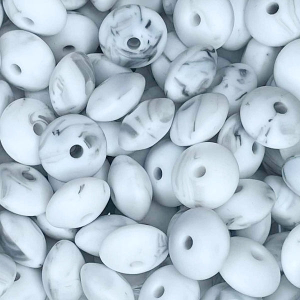 #63 12MM LENTIL SMOKE MARBLE (1ct)