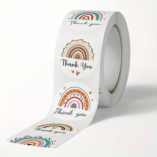 500 1" THANK YOU STICKERS 1 ROLL