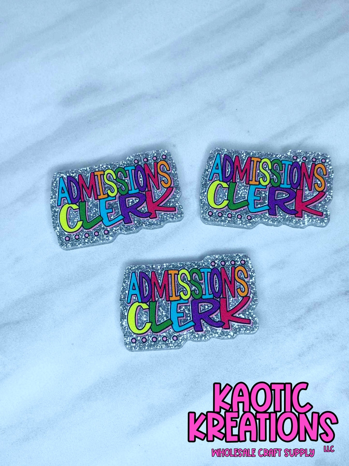 FLATBACK ACRYLIC ADMISSIONS CLERK F395 (1ct)