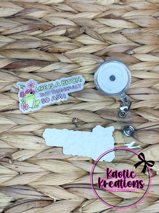 *CUSTOM* FLATBACK ACRYLIC 64mm X 34mm THANKFULLY SO AM I F60 (1ct)