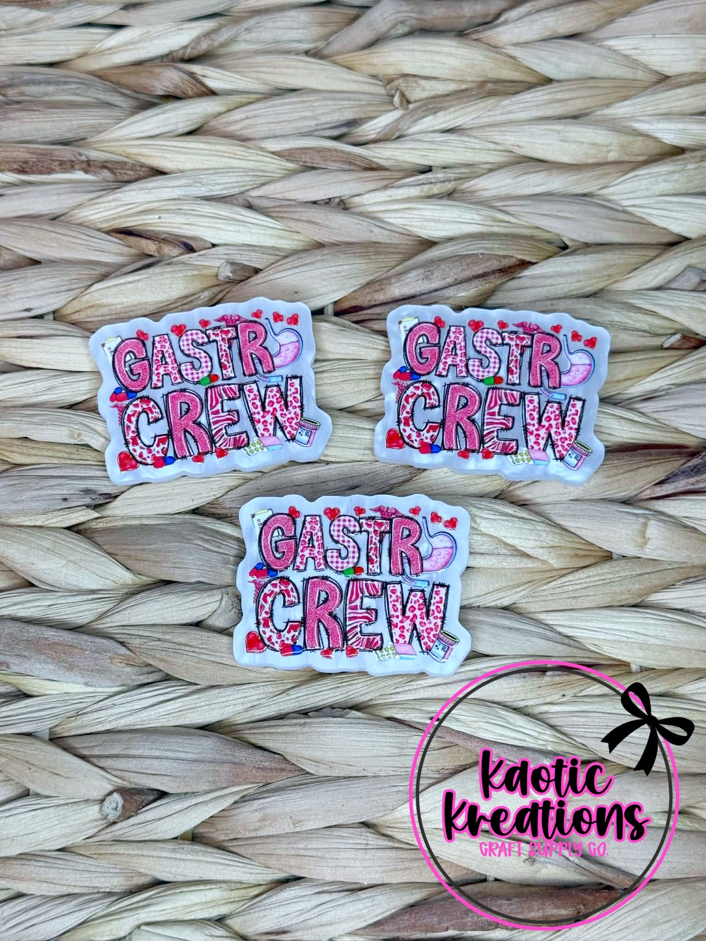 *CUSTOM* FLATBACK ACRYLIC 42mm X 32mm GASTRO CREW F387 (1ct)