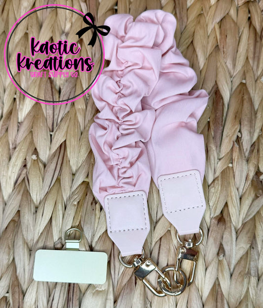 SCRUNCHIE KEYCHAIN/PHONE WRISTLET - LIGHT PINK (1ct)