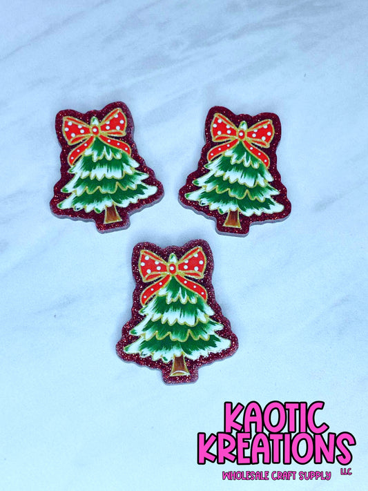 FLATBACK ACRYLIC CHRISTMAS TREE F547 (1ct)