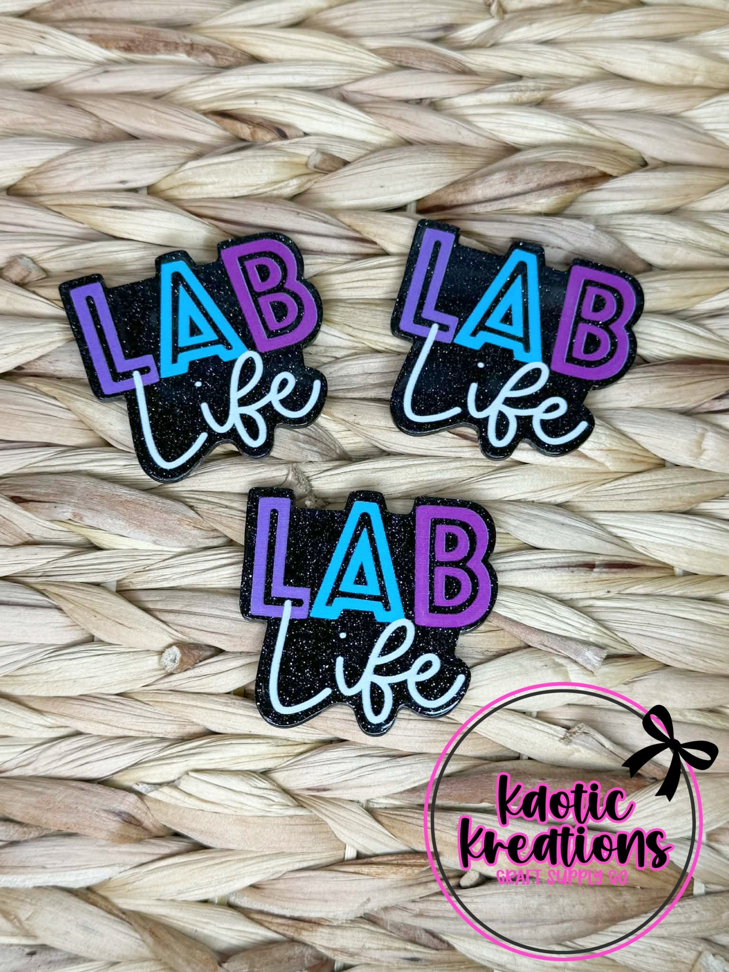 FLATBACK ACRYLIC LAB LIFE BLACK F33 (1ct)